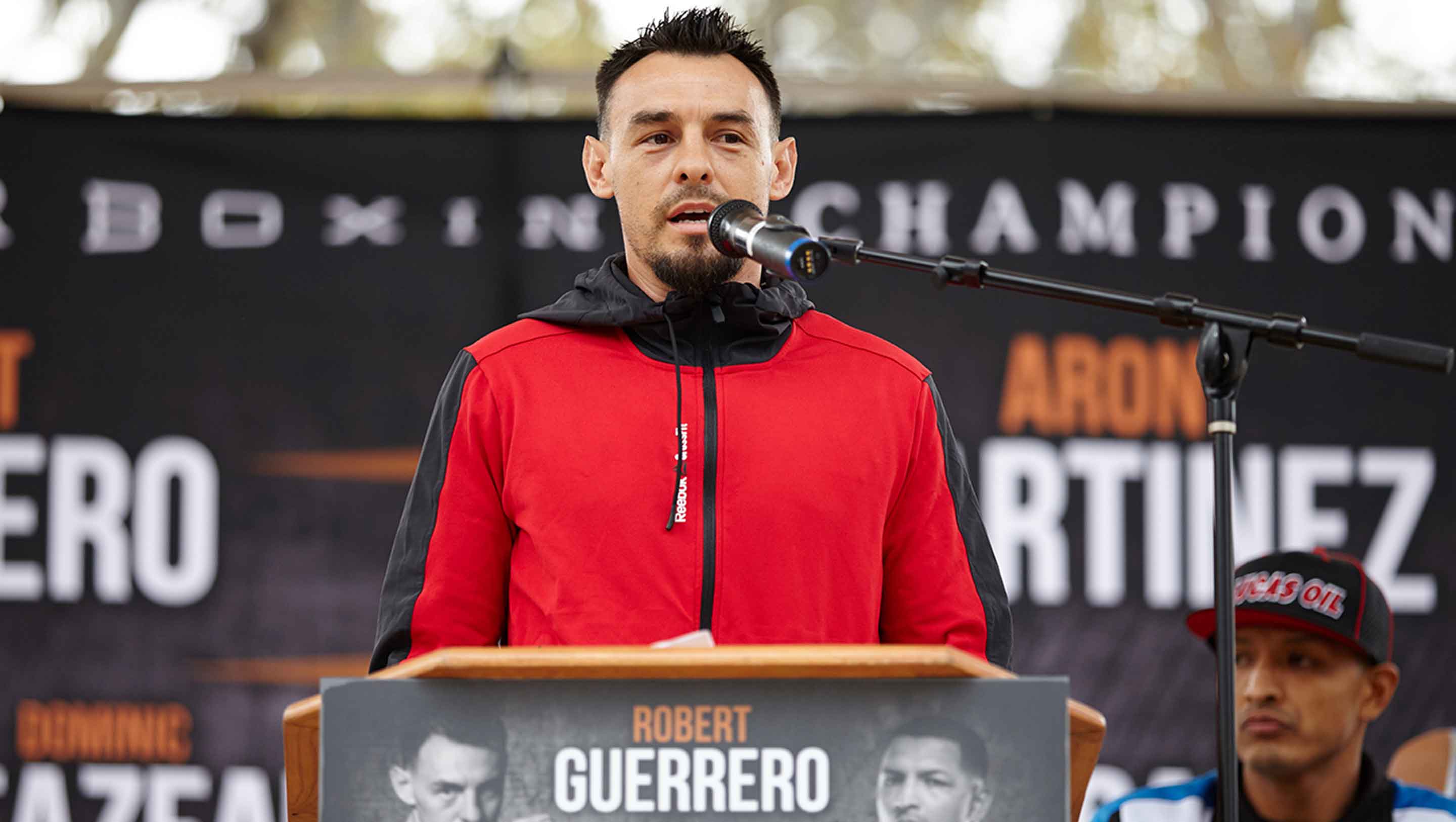 Guerrero at the podium