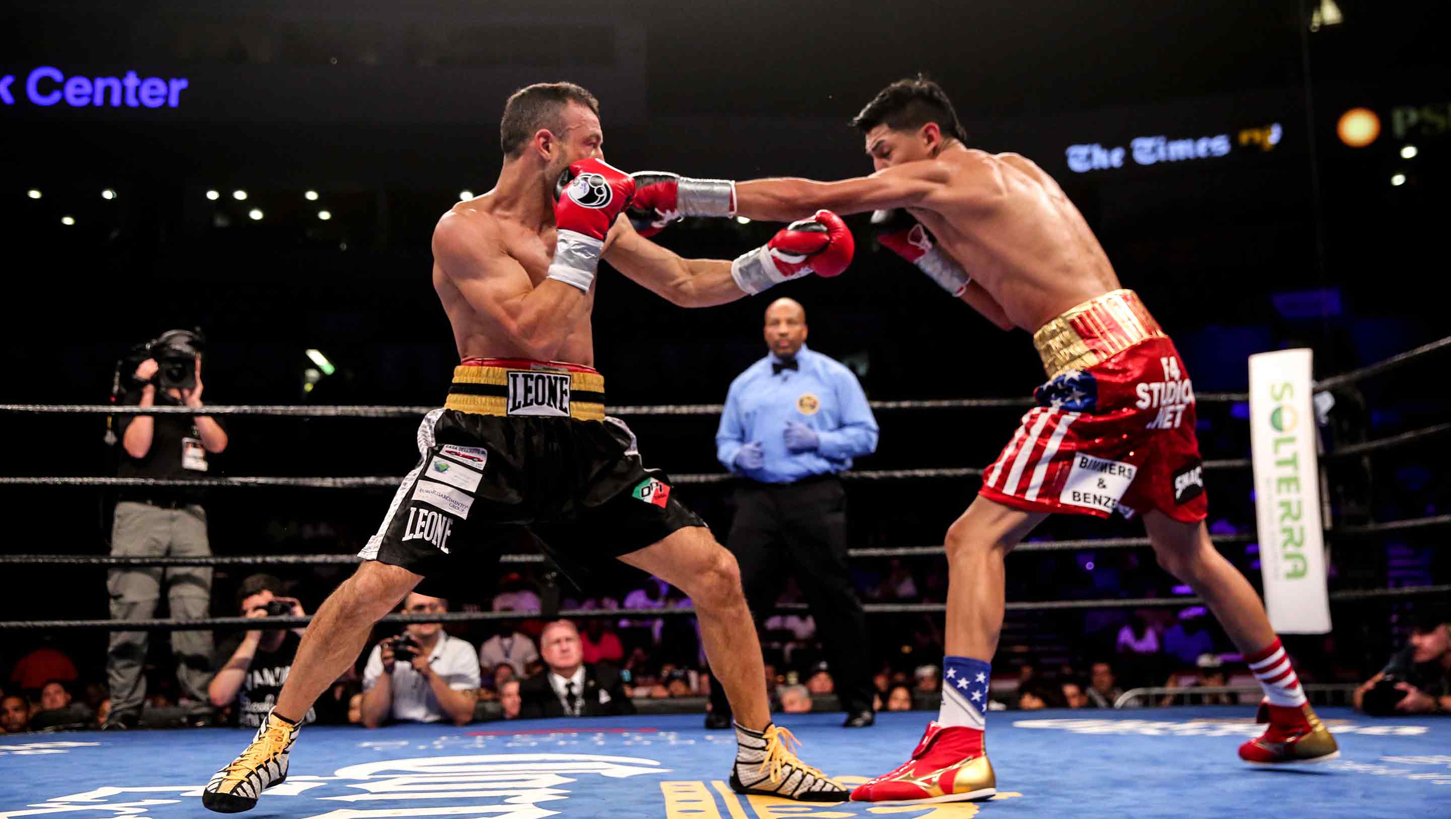 Barrios works his jab