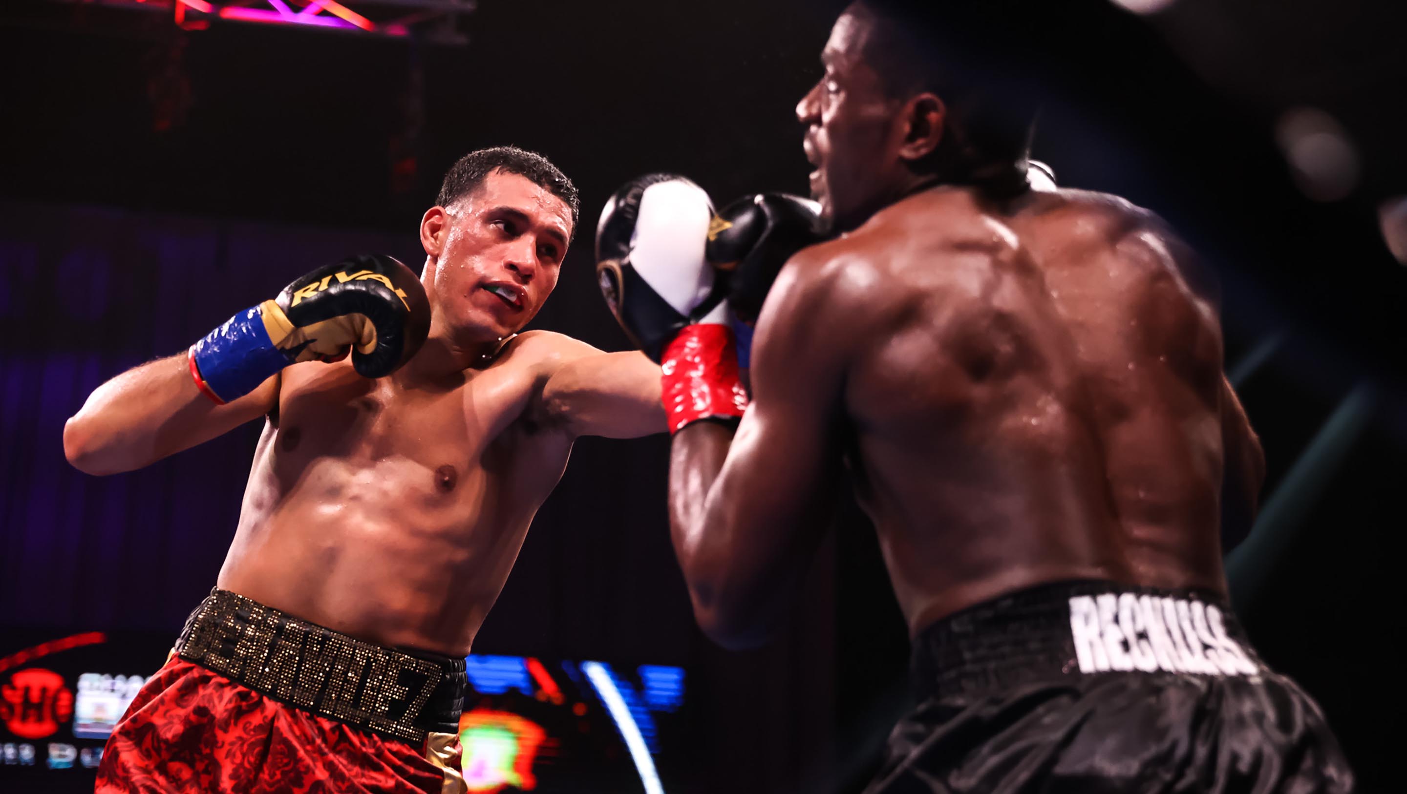 Benavidez throws a powerful left