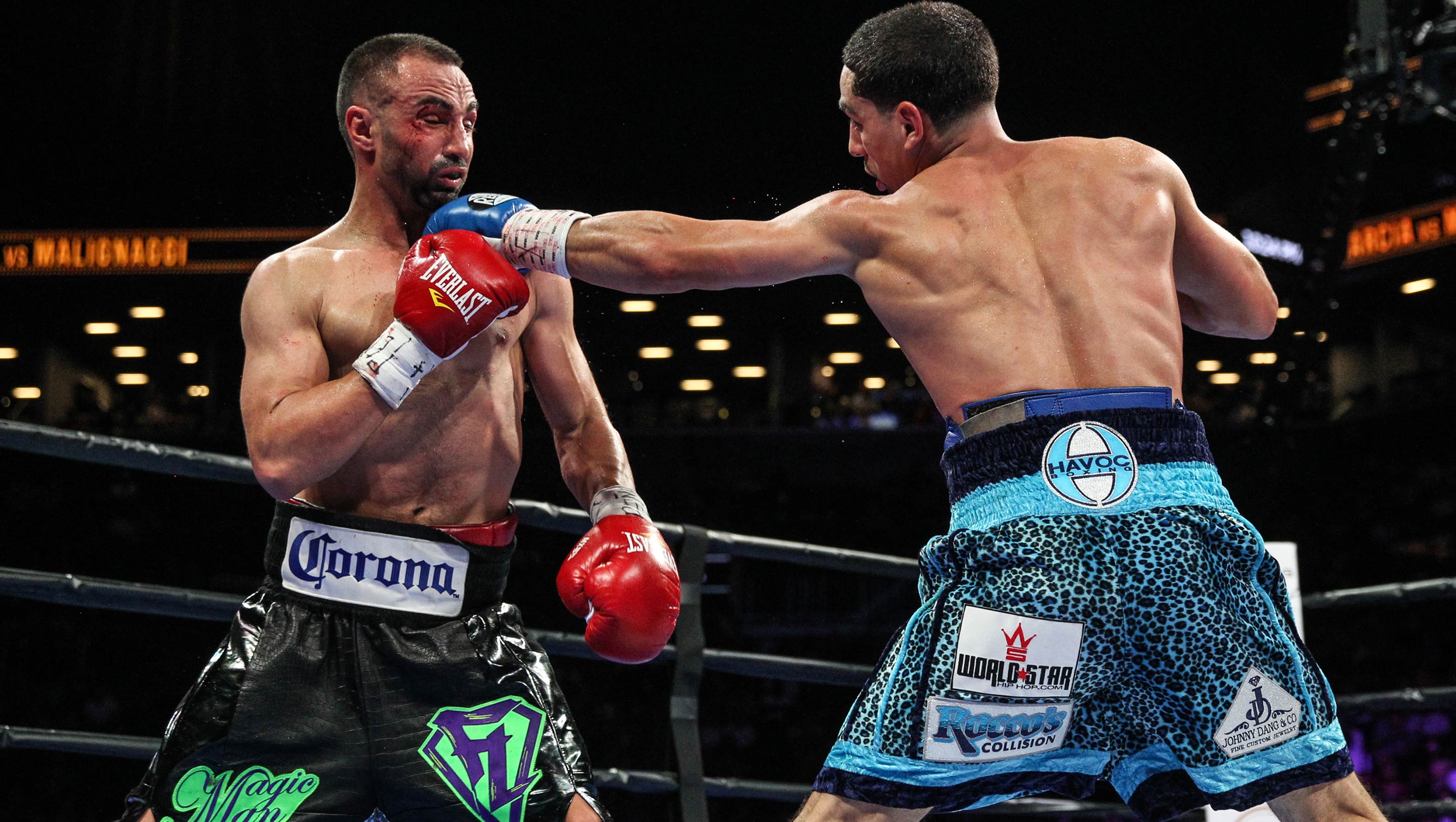 Garcia lands a left