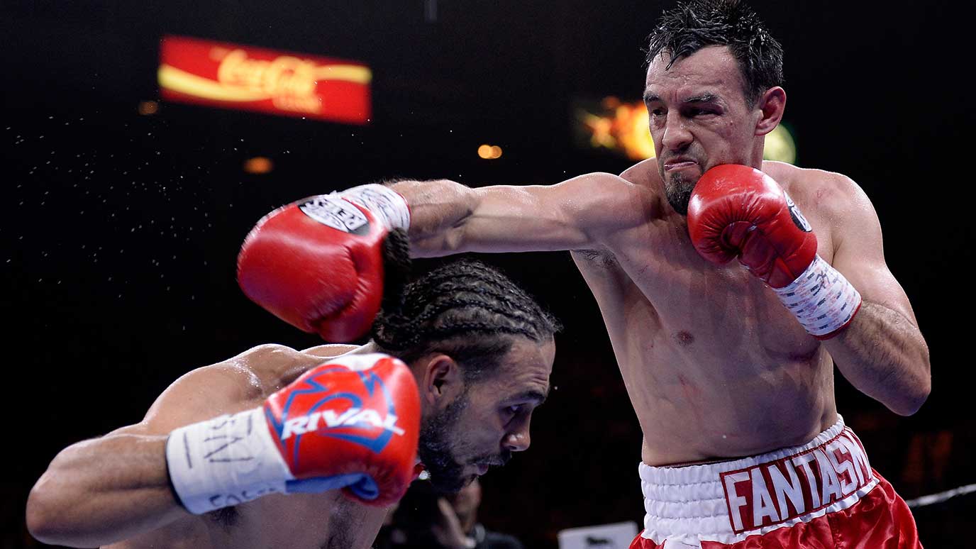 Guerrero throws a punch