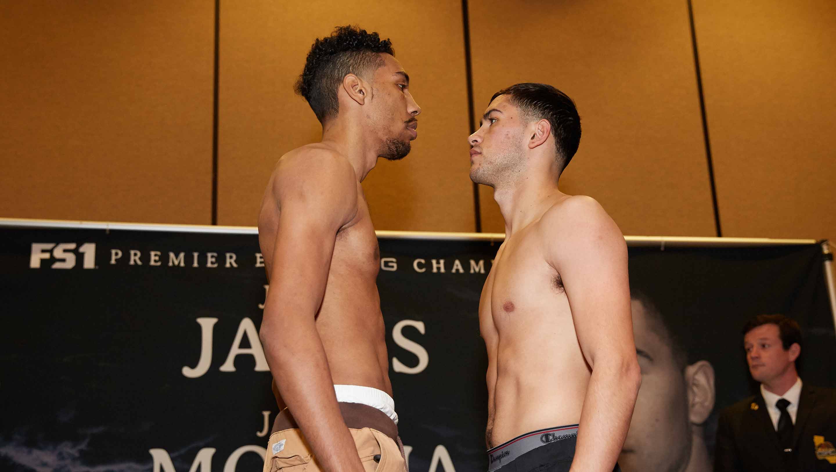 James and Molina meet at weigh in