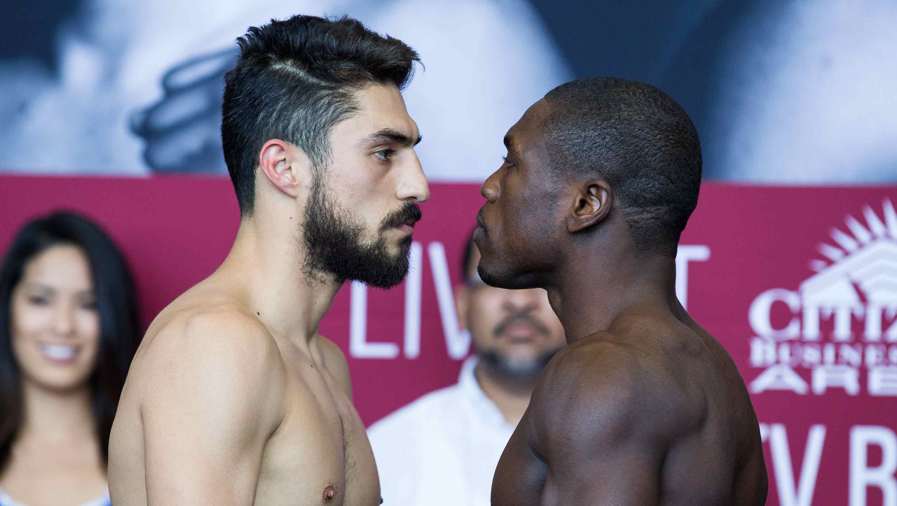 Lopez and Berto meet at weigh in
