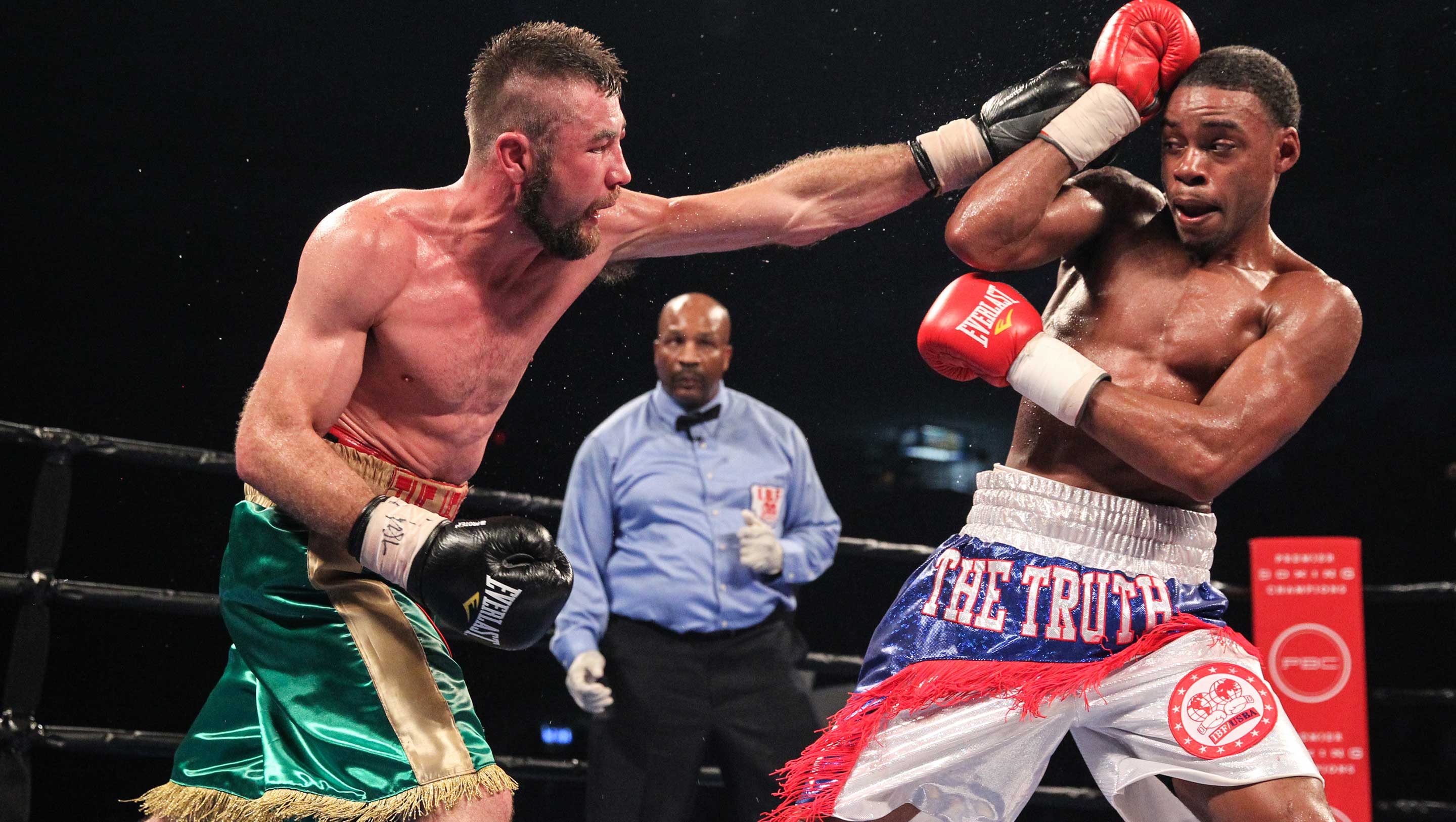 Van Heerden throws a left