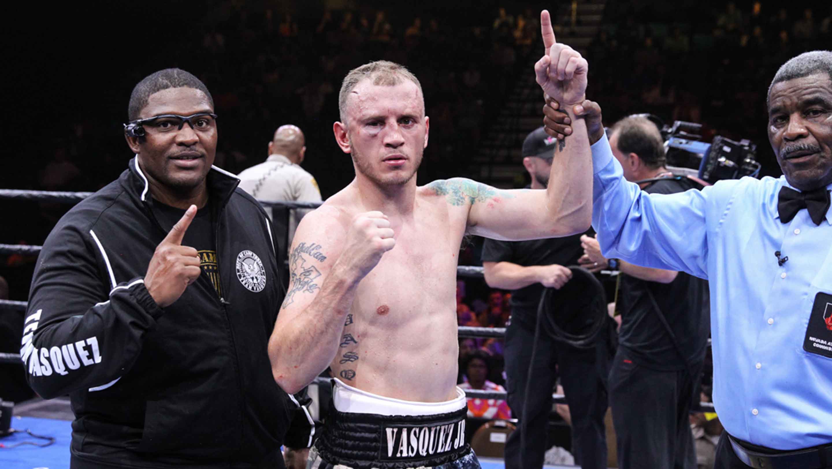 Vasquez celebrates his win