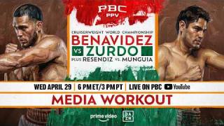 Embedded thumbnail for Benavidez vs. Zurdo MEDIA WORKOUT LIVE STREAM