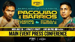 Embedded thumbnail for Pacquiao vs. Barrios MAIN EVENT FINAL PRESS CONFERENCE LIVESTREAM
