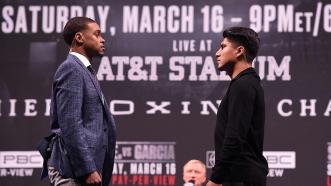 Spence, Garcia Face-off at Landmark Press Conference