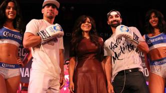 Danny Garcia, Rosie Perez and Paulie Malignaggi