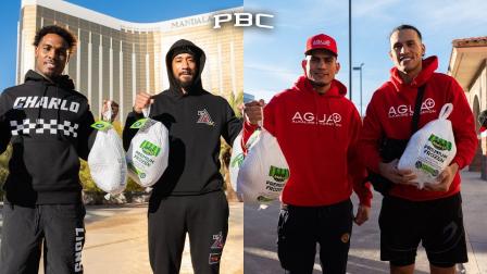 Benavidez Brothers, Andrade, and Charlo Give Back with a Thanksgiving Turkey Donation