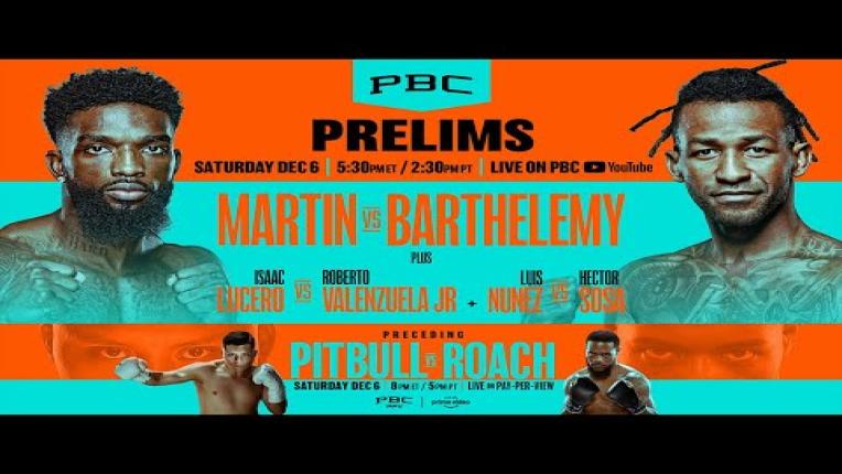 Embedded thumbnail for Martin vs. Barthelemy PBC ON PRIME VIDEO PRELIMS (Preceding Pitbull vs. Roach)